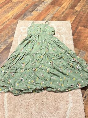 Cat & Jack Olive Green Floral Tiered Sundress for Girls